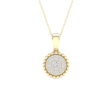 Load image into Gallery viewer, Radiant Elegance: 10kt Yellow Gold Diamond Cluster Pendant product  Top View from Splendid Jewellery