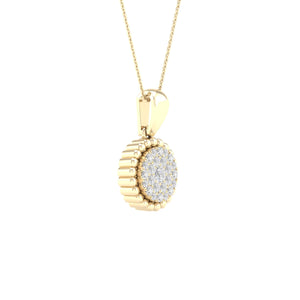 Radiant Elegance: 10kt Yellow Gold Diamond Cluster Pendant - Splendid Jewellery