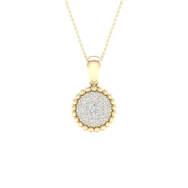 Radiant Elegance: 10kt Yellow Gold Diamond Cluster Pendant - Splendid Jewellery