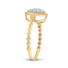 Load image into Gallery viewer, Radiant Elegance: 10kt Yellow Gold Diamond Cluster Ring product Side View from Splendid Jewellery