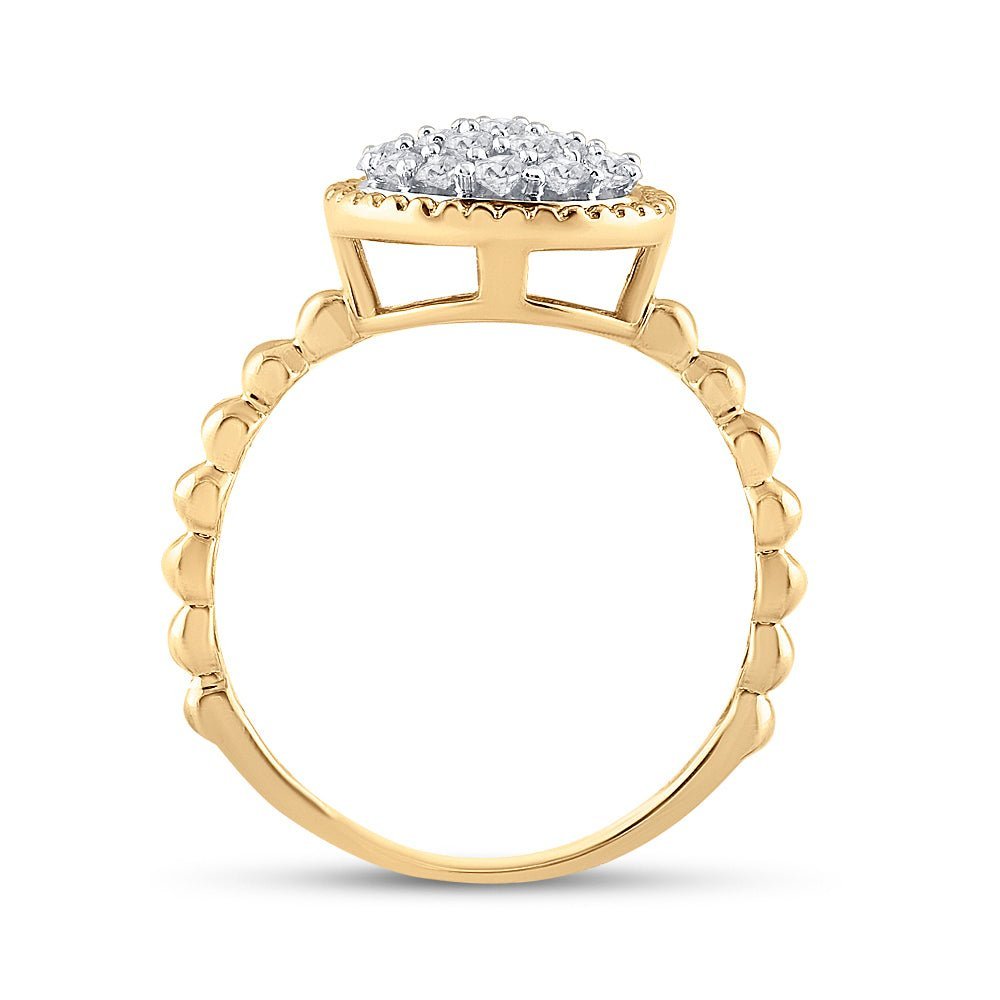 Radiant Elegance: 10kt Yellow Gold Diamond Cluster Ring - Splendid Jewellery
