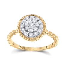 Load image into Gallery viewer, Radiant Elegance: 10kt Yellow Gold Diamond Cluster Ring product  Top View from Splendid Jewellery