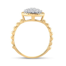 Load image into Gallery viewer, Radiant Elegance: 10kt Yellow Gold Diamond Cluster Ring product Side View 2 from Splendid Jewellery