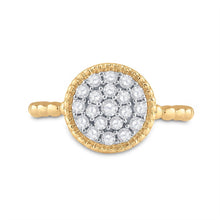 Load image into Gallery viewer, Radiant Elegance: 10kt Yellow Gold Diamond Cluster Ring product Top View from Splendid Jewellery