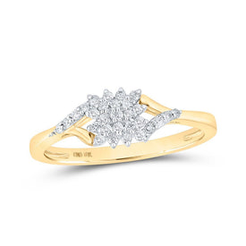 Radiant Elegance: 10kt Yellow Gold Diamond Cluster Ring - Splendid Jewellery