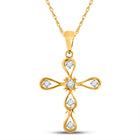 Radiant Elegance: 10kt Yellow Gold Diamond Cross Pendant product  Top View from Splendid Jewellery