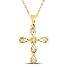 Load image into Gallery viewer, Radiant Elegance: 10kt Yellow Gold Diamond Cross Pendant - Splendid Jewellery