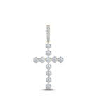 Radiant Elegance: 10kt Yellow Gold Diamond Cross Pendant - Splendid Jewellery