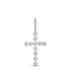 Radiant Elegance: 10kt Yellow Gold Diamond Cross Pendant - Splendid Jewellery