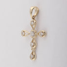 Radiant Elegance: 10kt Yellow Gold Diamond Cross Pendant - Splendid Jewellery