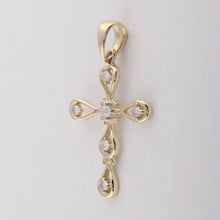 Load image into Gallery viewer, Radiant Elegance: 10kt Yellow Gold Diamond Cross Pendant - Splendid Jewellery