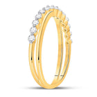 Radiant Elegance: 10kt Yellow Gold Diamond Crossover Stackable Band Ring - Splendid Jewellery