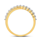 Radiant Elegance: 10kt Yellow Gold Diamond Crossover Stackable Band Ring - Splendid Jewellery
