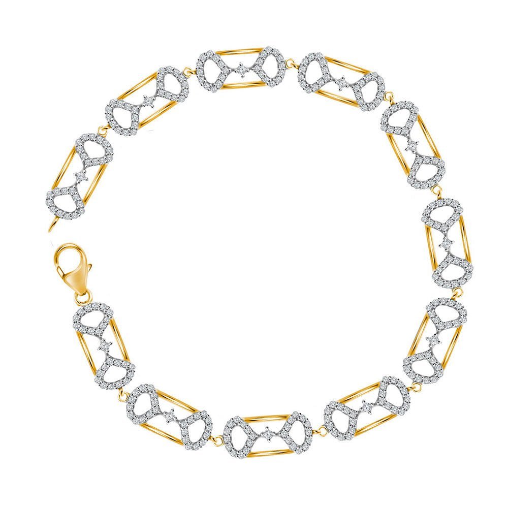 Radiant Elegance: 10kt Yellow Gold Diamond Fashion Bracelet (1 Cttw) - Splendid Jewellery
