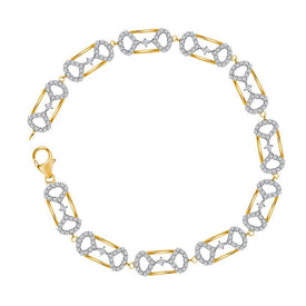 Radiant Elegance: 10kt Yellow Gold Diamond Fashion Bracelet (1 Cttw) - Splendid Jewellery