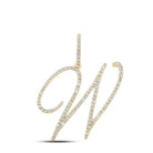 Radiant Elegance: 10kt Yellow Gold Diamond Initial Pendant - Splendid Jewellery