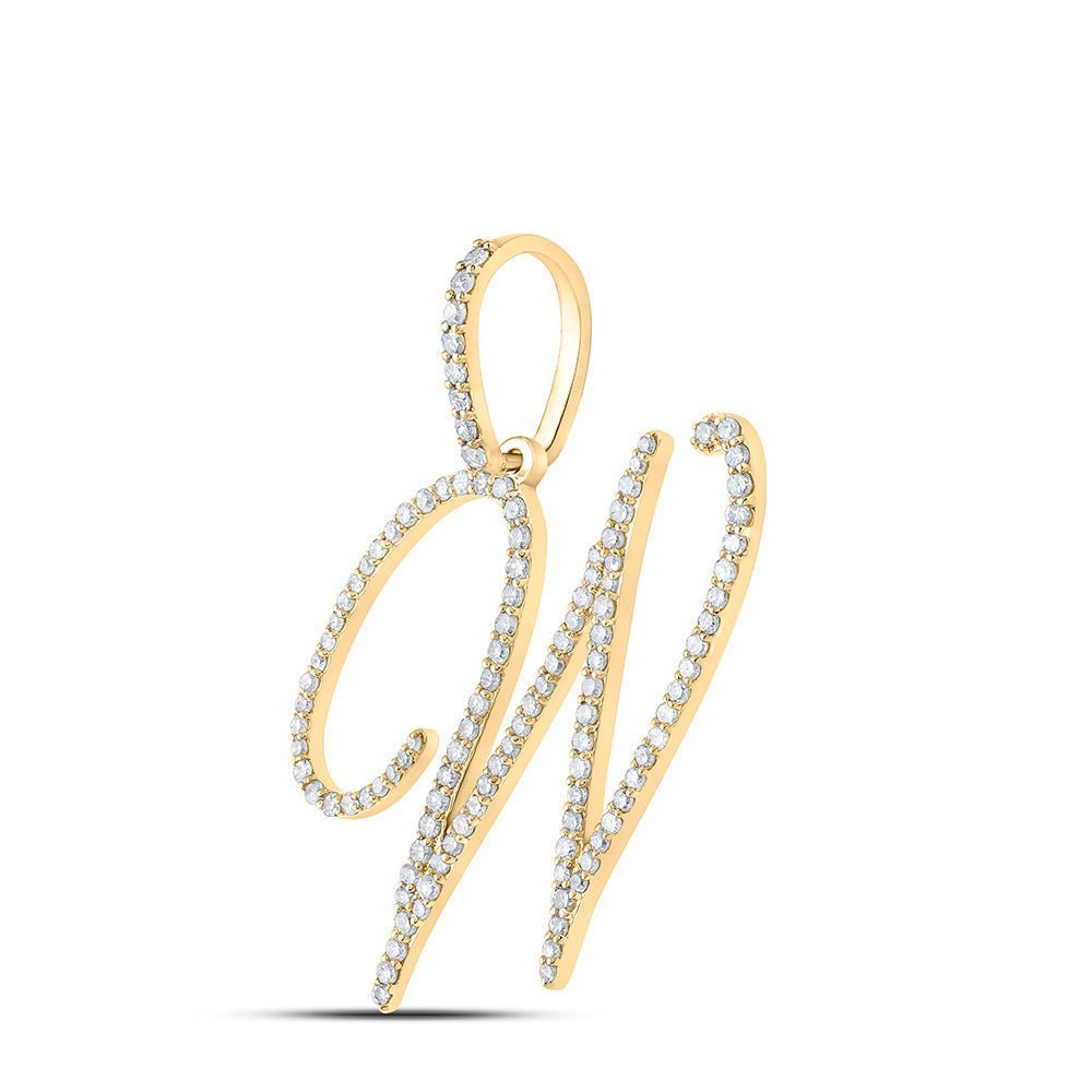 Radiant Elegance: 10kt Yellow Gold Diamond Initial Pendant - Splendid Jewellery