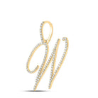 Radiant Elegance: 10kt Yellow Gold Diamond Initial Pendant - Splendid Jewellery
