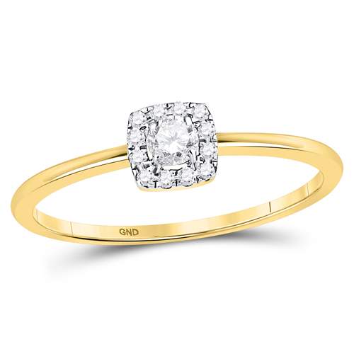 Radiant Elegance: 10kt Yellow Gold Diamond Stackable Band Ring - Splendid Jewellery