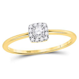 Radiant Elegance: 10kt Yellow Gold Diamond Stackable Band Ring - Splendid Jewellery