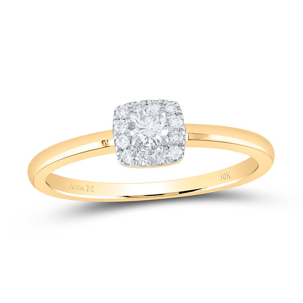 Radiant Elegance: 10kt Yellow Gold Diamond Stackable Band Ring - Splendid Jewellery