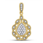 Radiant Elegance: 10kt Yellow Gold Diamond Teardrop Pendant - Splendid Jewellery