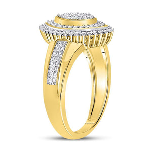 Radiant Elegance: 10kt Yellow Gold Marquise Diamond Cluster Ring - Splendid Jewellery