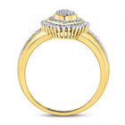 Radiant Elegance: 10kt Yellow Gold Marquise Diamond Cluster Ring Side View from Splendid Jewellery