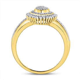 Radiant Elegance: 10kt Yellow Gold Marquise Diamond Cluster Ring Top View from Splendid Jewellery