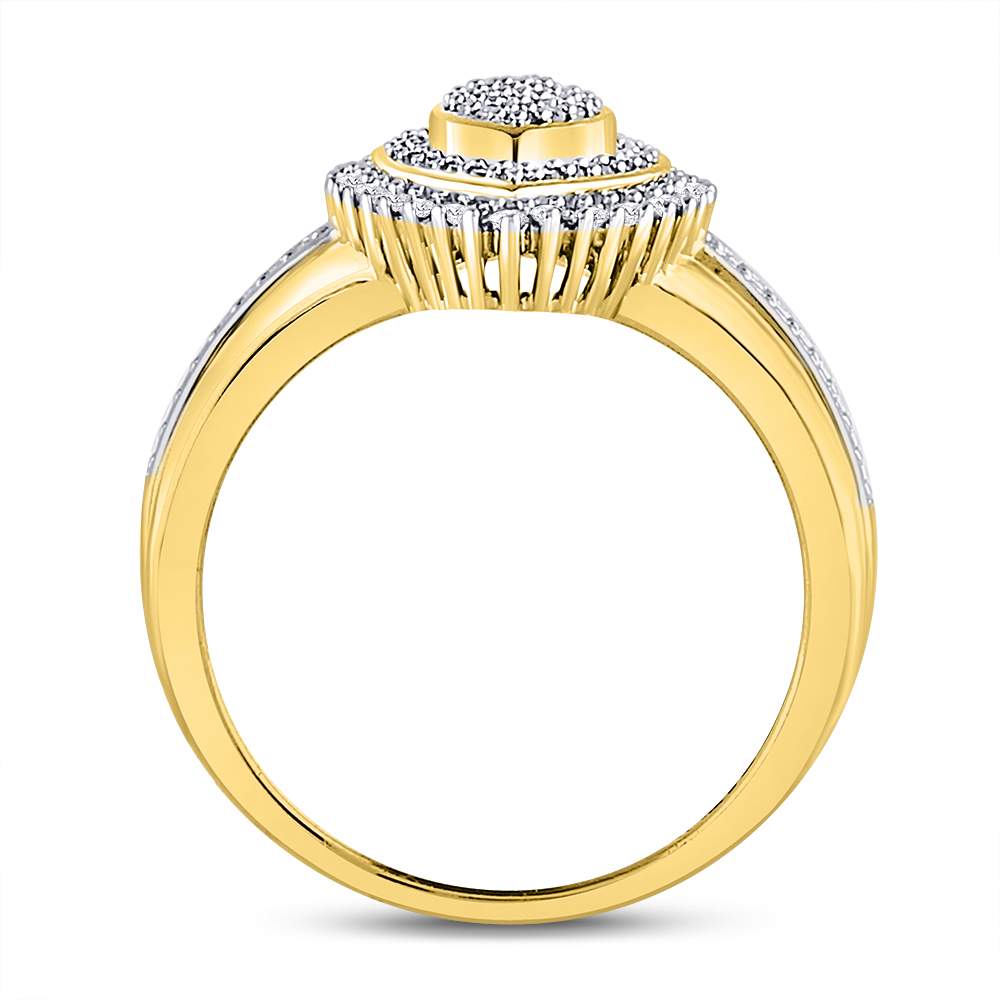 Radiant Elegance: 10kt Yellow Gold Marquise Diamond Cluster Ring - Splendid Jewellery