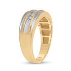 Radiant Elegance: 10kt Yellow Gold Mens Round Diamond 5-stone Wedding Ring 1/4 Cttw Side view from the 10Kt Yellow Gold Mens Round Diamond 5 Stone Wedding Ring 1 4 Cttwpin82839 collection by Splendid Jewellery