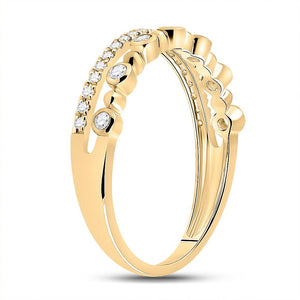 Radiant Elegance: 10kt Yellow Gold Womens Round Diamond Band Ring 1/5 Cttw - Splendid Jewellery