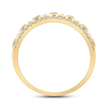 Load image into Gallery viewer, Radiant Elegance: 10kt Yellow Gold Womens Round Diamond Band Ring 1/5 Cttw product Side View from Splendid Jewellery