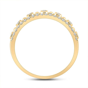 Radiant Elegance: 10kt Yellow Gold Womens Round Diamond Band Ring 1/5 Cttw - Splendid Jewellery