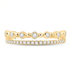 Radiant Elegance: 10kt Yellow Gold Womens Round Diamond Band Ring 1/5 Cttw product Top View from Splendid Jewellery