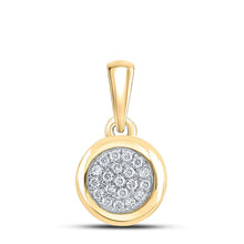 Load image into Gallery viewer, Radiant Elegance: 10kt Yellow Gold Womens Round Diamond Cluster Pendant 1/6 Cttw - Splendid Jewellery