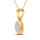 Radiant Elegance: 10kt Yellow Gold Womens Round Diamond Cluster Pendant 1/6 Cttw - Splendid Jewellery