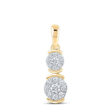 Load image into Gallery viewer, Radiant Elegance: 10kt Yellow Gold Womens Round Diamond Double Cluster Pendant - Splendid Jewellery
