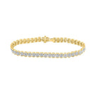 Radiant Elegance: 10kt Yellow Gold Womens Round Diamond Fashion Bracelet 2 Cttw - Splendid Jewellery