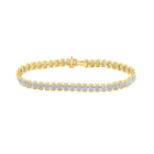 Radiant Elegance: 10kt Yellow Gold Womens Round Diamond Fashion Bracelet 2 Cttw - Splendid Jewellery