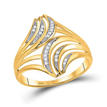 Load image into Gallery viewer, Radiant Elegance: 10kt Yellow Gold Womens Round Diamond Fashion Ring - Splendid Jewellery