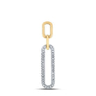 Radiant Elegance: 10kt Yellow Gold Womens Round Diamond Oblong Fashion Pendant - Splendid Jewellery