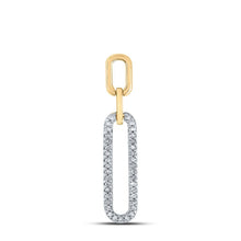 Load image into Gallery viewer, Radiant Elegance: 10kt Yellow Gold Womens Round Diamond Oblong Fashion Pendant - Splendid Jewellery