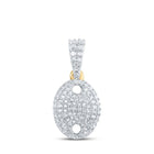 Radiant Elegance: 10kt Yellow Gold Womens Round Diamond Oval Pendant 1/3 Cttw - Splendid Jewellery