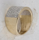 Radiant Elegance: 10kt Yellow Gold Womens Round Diamond Pave Band Ring 1-1/2 Cttw product Side View from Splendid Jewellery