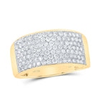 Radiant Elegance: 10kt Yellow Gold Womens Round Diamond Pave Band Ring 1-1/2 Cttw product  Top View from Splendid Jewellery