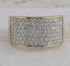 Radiant Elegance: 10kt Yellow Gold Womens Round Diamond Pave Band Ring 1-1/2 Cttw product Top View from Splendid Jewellery