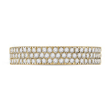 Load image into Gallery viewer, Radiant Elegance: 10kt Yellow Gold Womens Round Diamond Pave Band Ring 1/2 Cttw product Top View from Splendid Jewellery