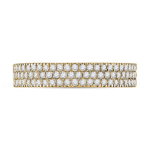 Radiant Elegance: 10kt Yellow Gold Womens Round Diamond Pave Band Ring 1/2 Cttw - Splendid Jewellery