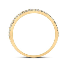 Load image into Gallery viewer, Radiant Elegance: 10kt Yellow Gold Womens Round Diamond Pave Band Ring 1/2 Cttw product Side View from Splendid Jewellery